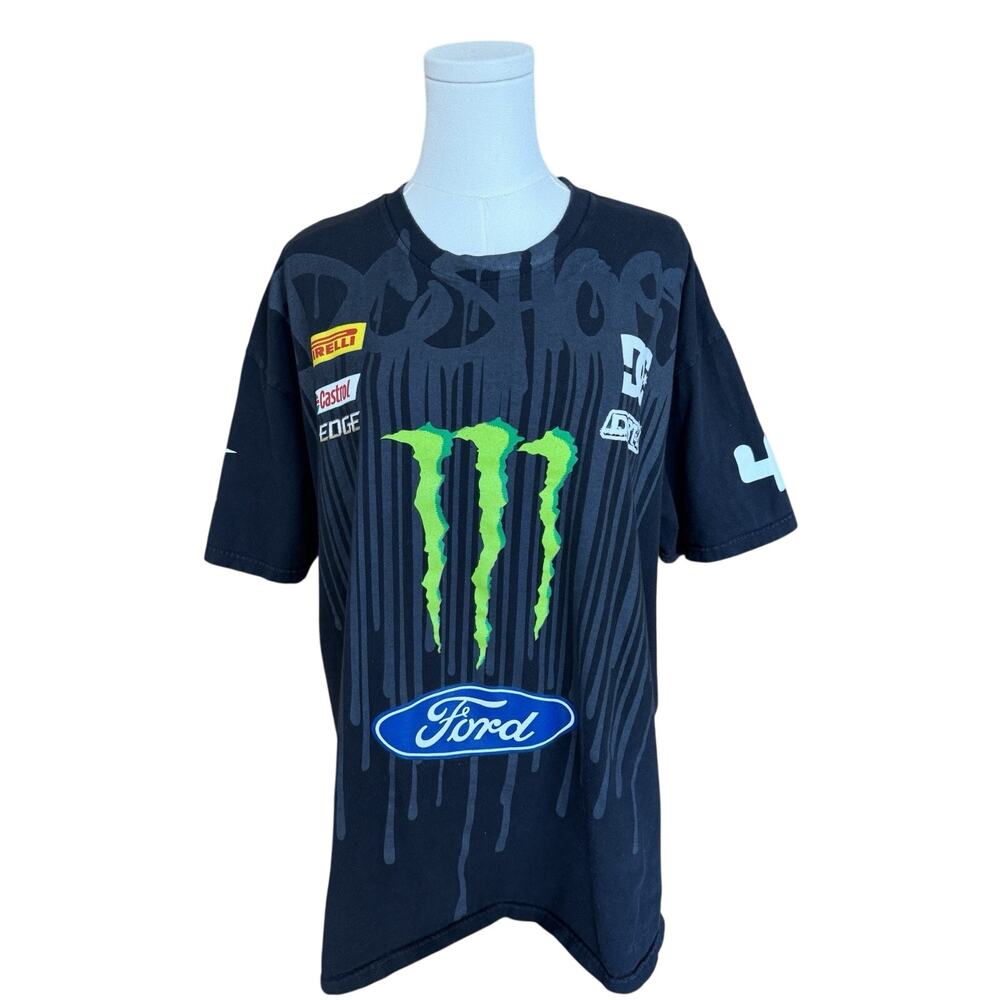 Ken Block 43 Monster Energy Ford Racing T Shirt XL Black Gymkhana Streetwear Y2K